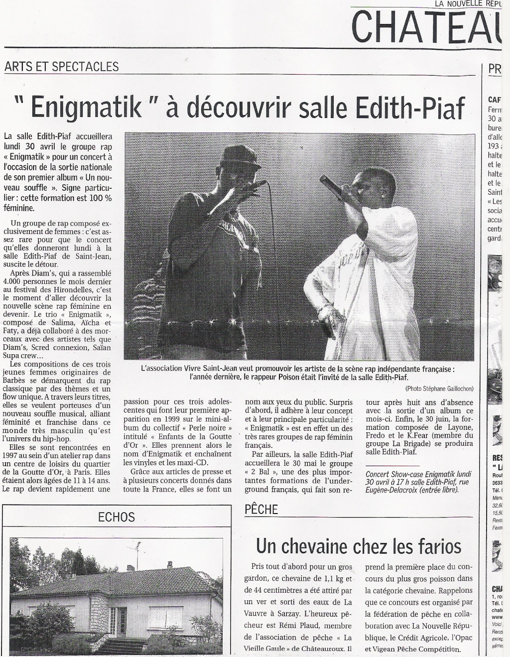 CONCERT ENIGMATIK SALLE EDITH PIAF